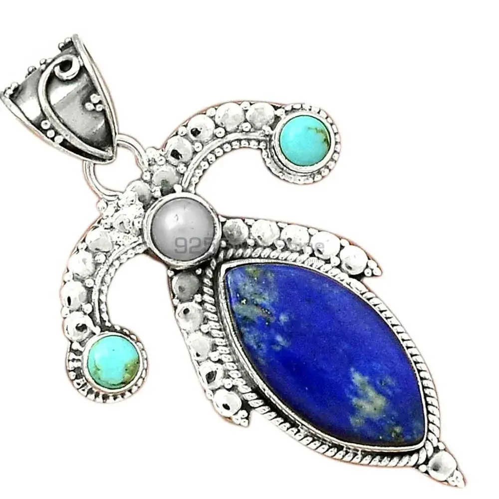 Multi Gemstone Pendants In Fine Sterling Silver Jewelry 925SP26-2_0