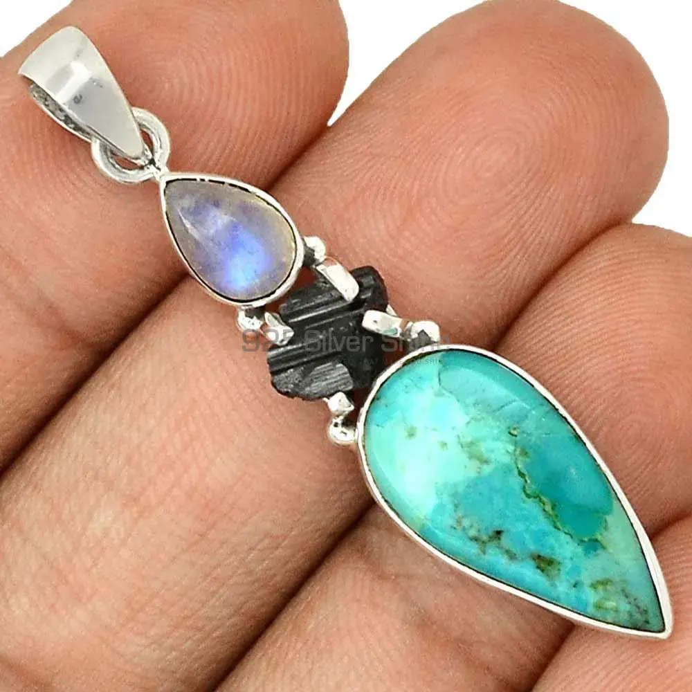 Multi Gemstone Pendants In Fine Sterling Silver Jewelry 925SP69-2_0