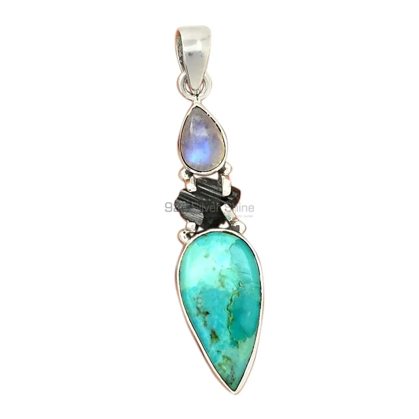 Multi Gemstone Pendants In Fine Sterling Silver Jewelry 925SP69-2_1