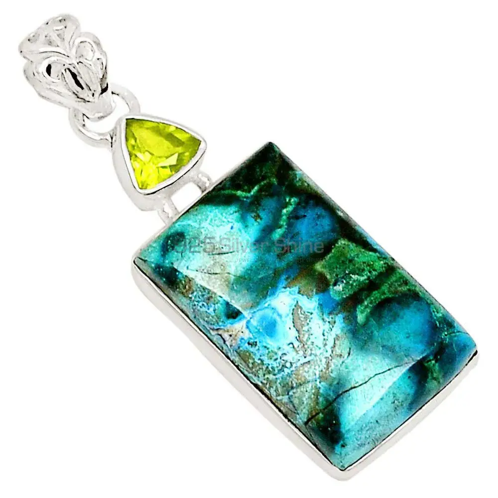 Top Quality Multi Stone Gemstone Handmade Pendants In 925 Sterling Silver Jewelry 925SP186