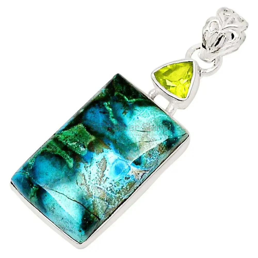 Top Quality Multi Stone Gemstone Handmade Pendants In 925 Sterling Silver Jewelry 925SP186_0