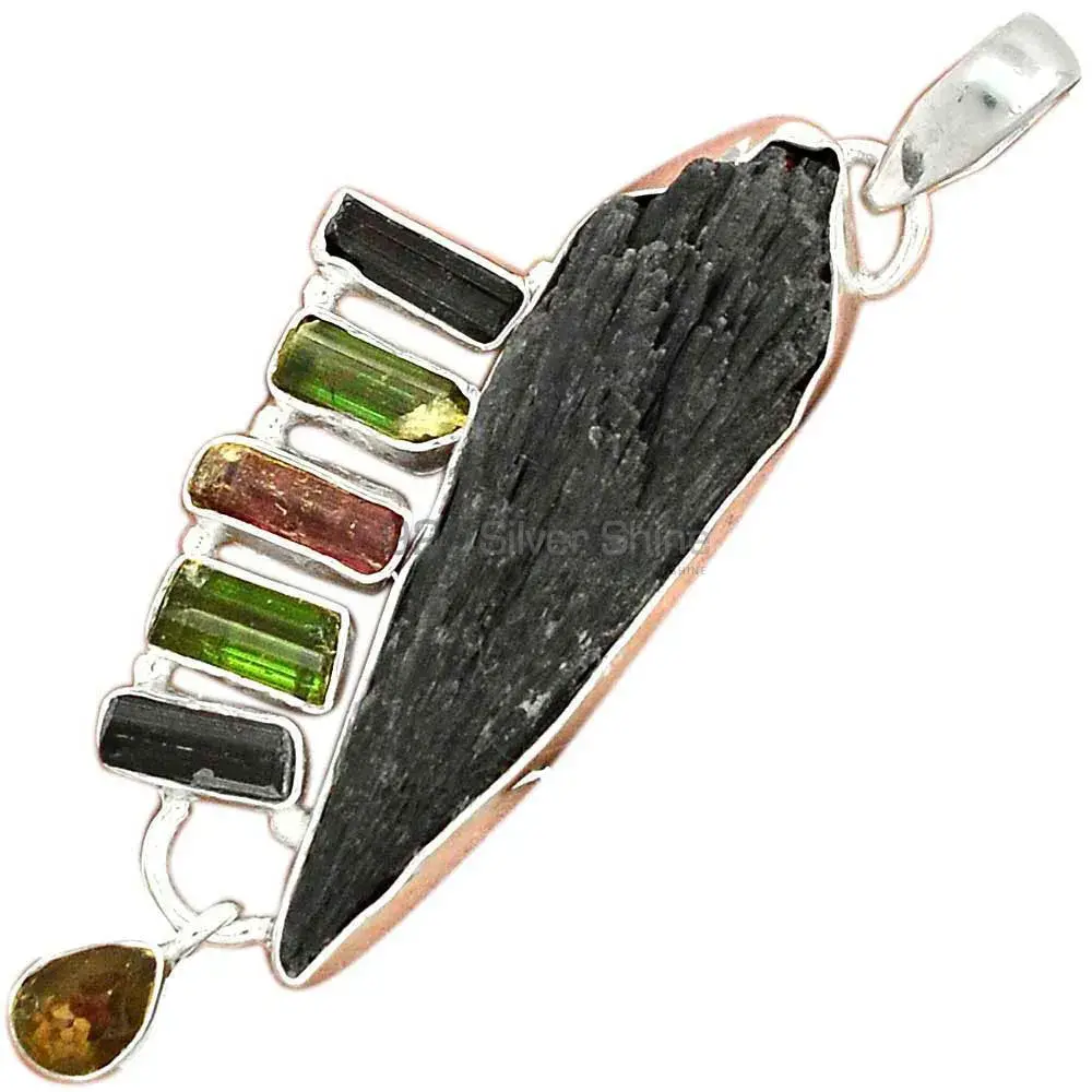 Top Quality Multi Tourmaline Gemstone Pendants Exporters In 925 Solid Silver Jewelry 925SP55-2