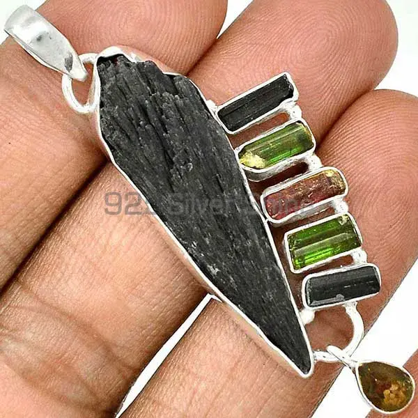 Top Quality Multi Tourmaline Gemstone Pendants Exporters In 925 Solid Silver Jewelry 925SP55-2_0