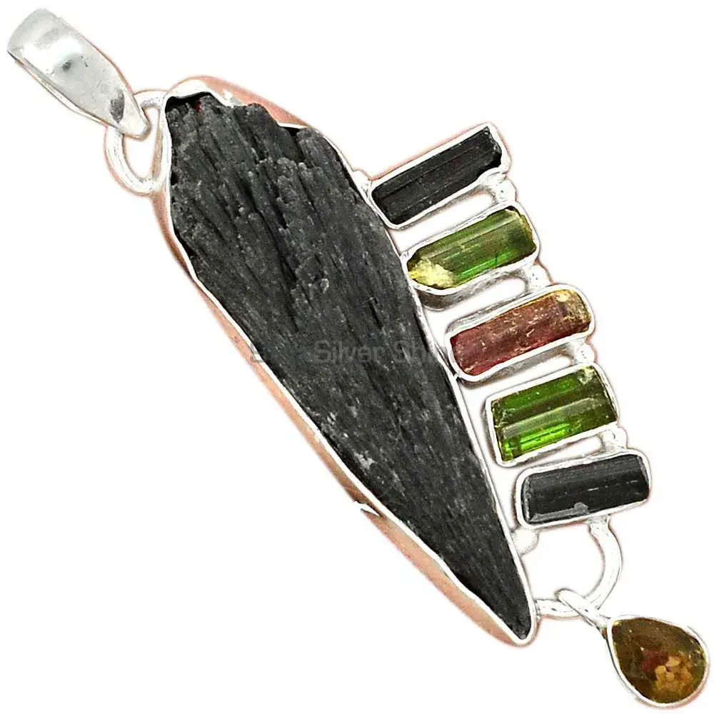 Top Quality Multi Tourmaline Gemstone Pendants Exporters In 925 Solid Silver Jewelry 925SP55-2_1