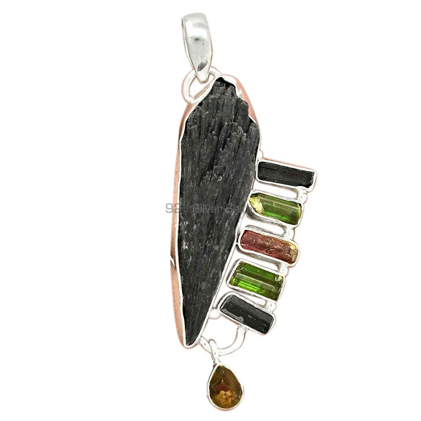 Top Quality Multi Tourmaline Gemstone Pendants Exporters In 925 Solid Silver Jewelry 925SP55-2_2