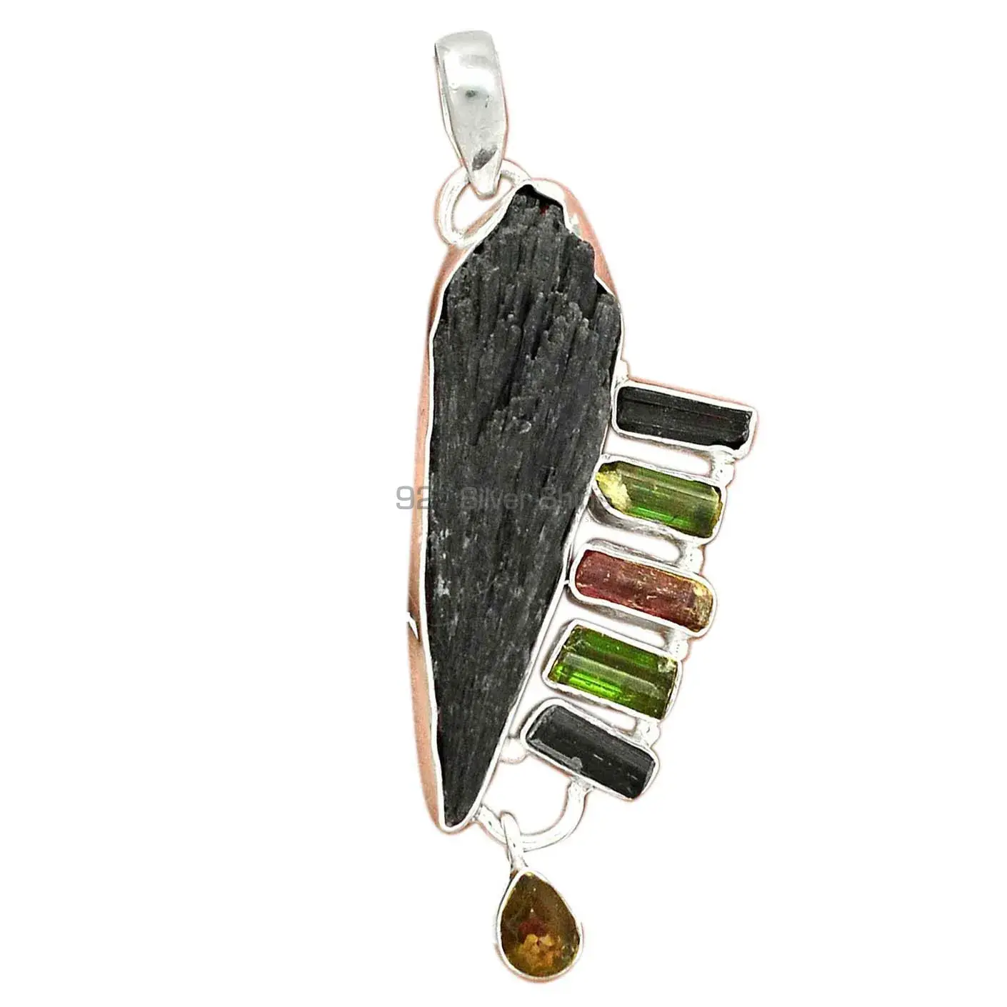 Multi Tourmaline Gemstone Pendants In 925 Solid Silver Jewelry 925SP55-2_2