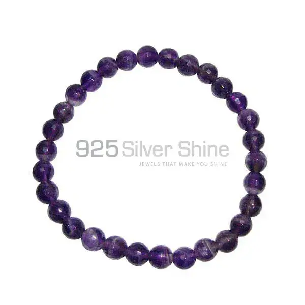 Top Quality Natural Amethyst Gemstone Beads Bracelets 925BB119