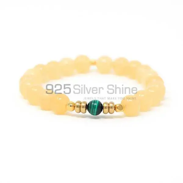 Top Quality Natural Citrine-Beadschite Gemstone Beads Bracelets 925BB151