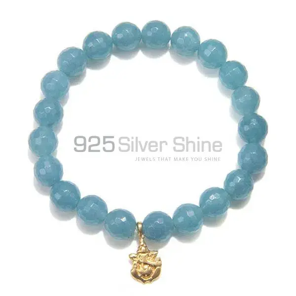Top Quality Natural Loose Chalcedony Gemstone Beads Bracelets 925BB150