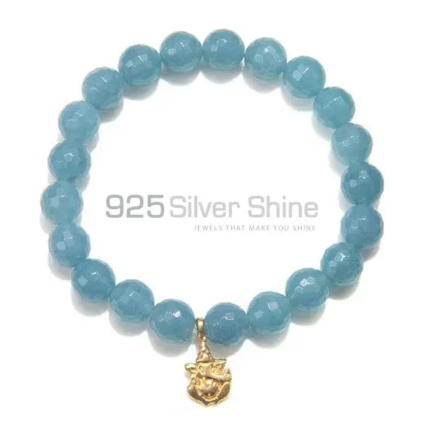 Natural Chalcedony Gemstone Beads Bracelets 925BB150