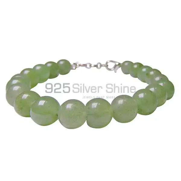 Top Quality Natural Loose Green Aventurine Gemstone Beads Bracelets 925BB125