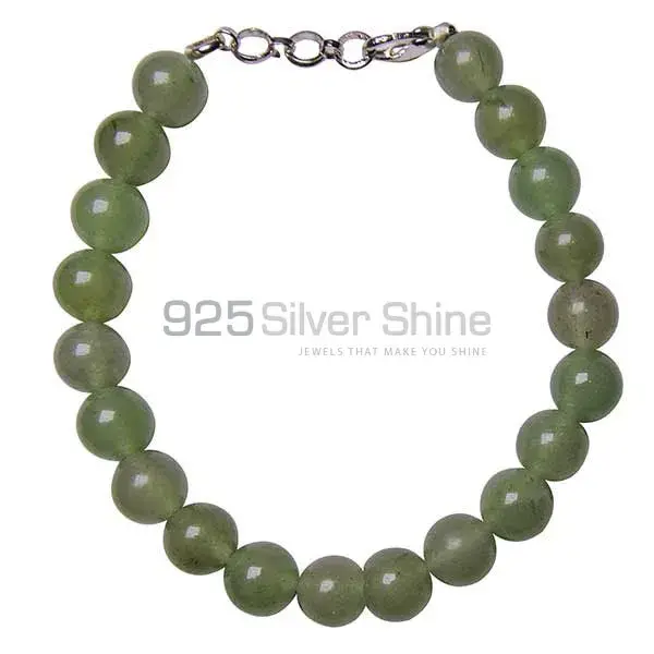 Natural Green Aventurine Gemstone Beads Bracelets 925BB125_0