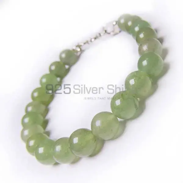 Top Quality Natural Loose Green Aventurine Gemstone Beads Bracelets 925BB125_3