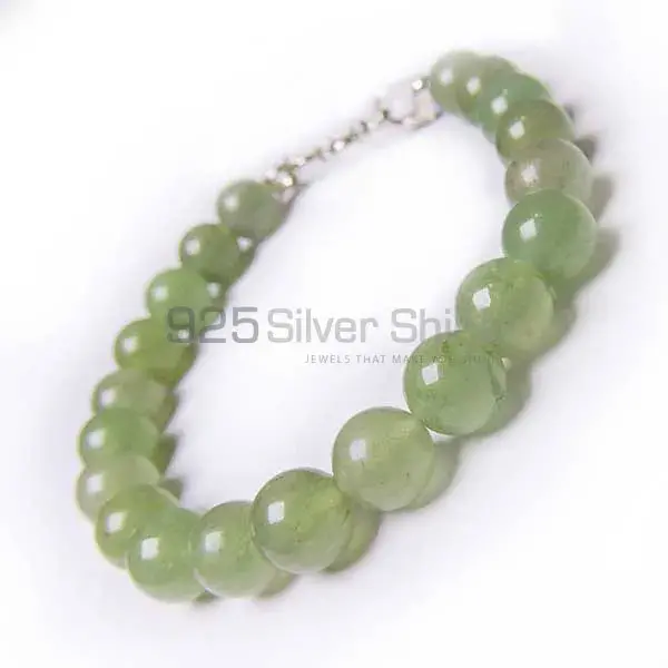 Natural Green Aventurine Gemstone Beads Bracelets 925BB125_3