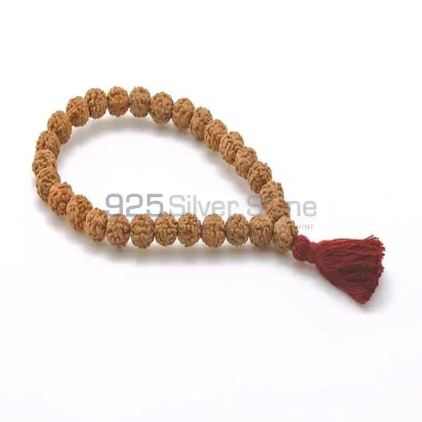 Top Quality Natural Loose Rudraksha Tassel Wrist Gemstone Beads Bracelets 925BB213