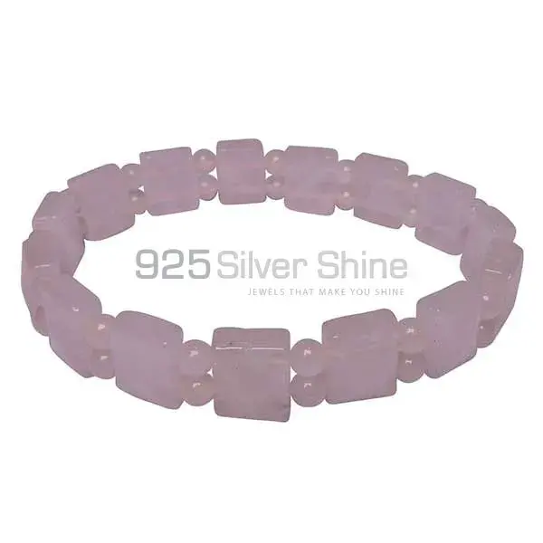 Natural Rose Quartz Gemstone Beads Bracelets 925BB205