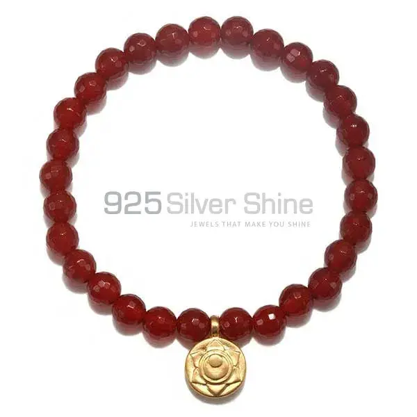 Natural Dyed Ruby Gemstone Beads Bracelets 925BB210