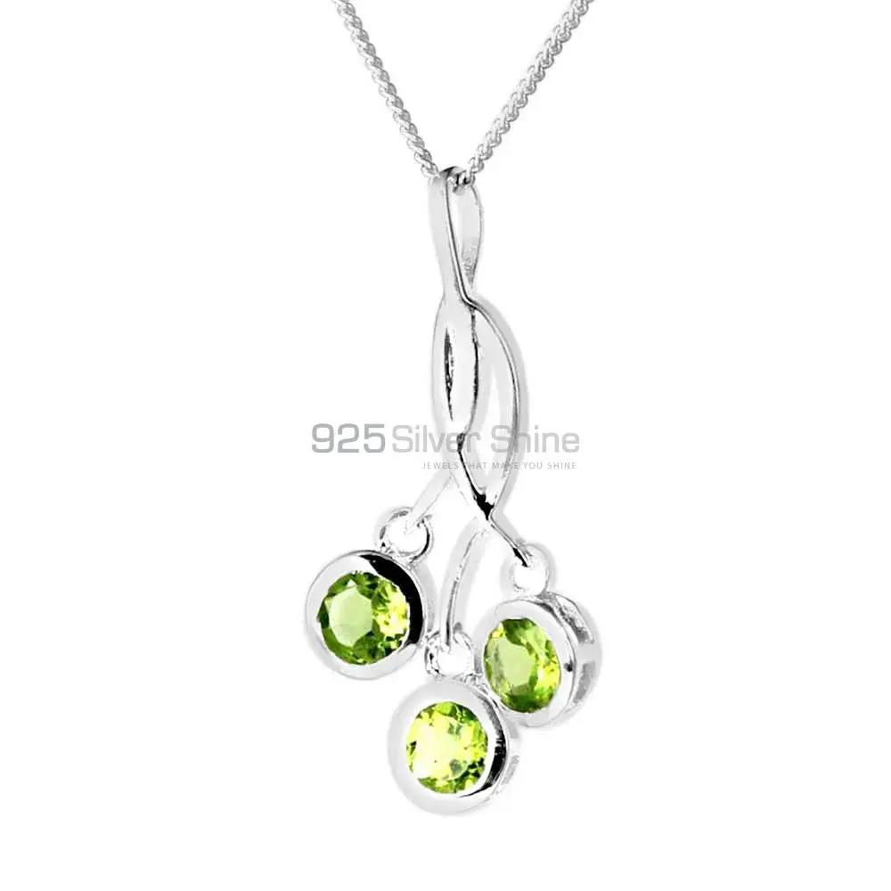 Top Quality Peridot Gemstone Handmade Pendants In 925 Sterling Silver Jewelry 925SP227-7