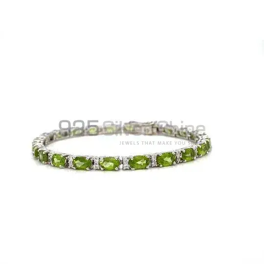 Top Quality Peridot Gemstone Handmade Tennis Bracelets In 925 Sterling Silver Jewelry 925SB195