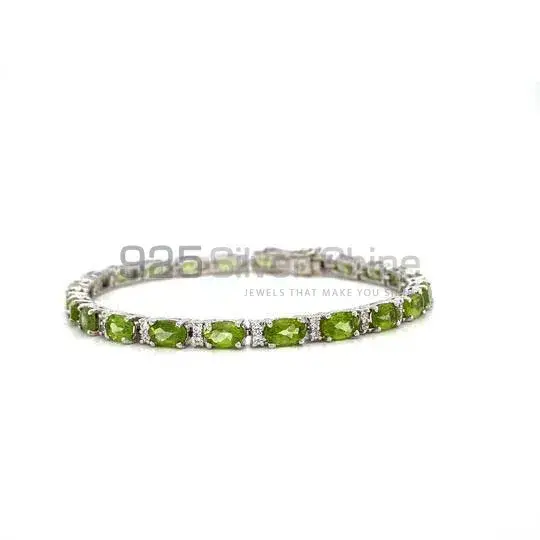 Peridot Gemstone Handmade Tennis Bracelets In 925 Sterling Silver Jewelry 925SB195