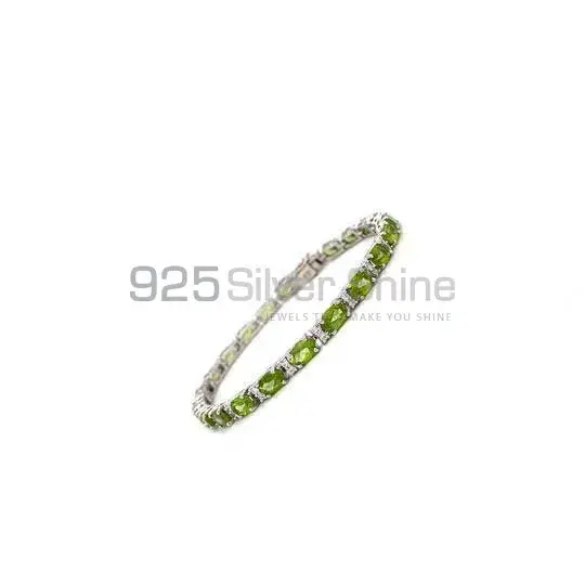 Peridot Gemstone Handmade Tennis Bracelets In 925 Sterling Silver Jewelry 925SB195_0