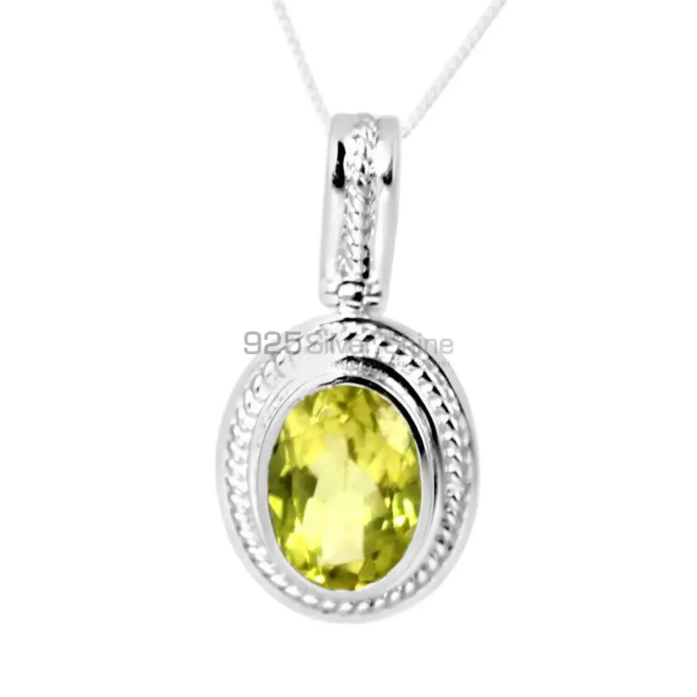 Top Quality Peridot Gemstone Pendants Exporters In 925 Solid Silver Jewelry 925SP235-1