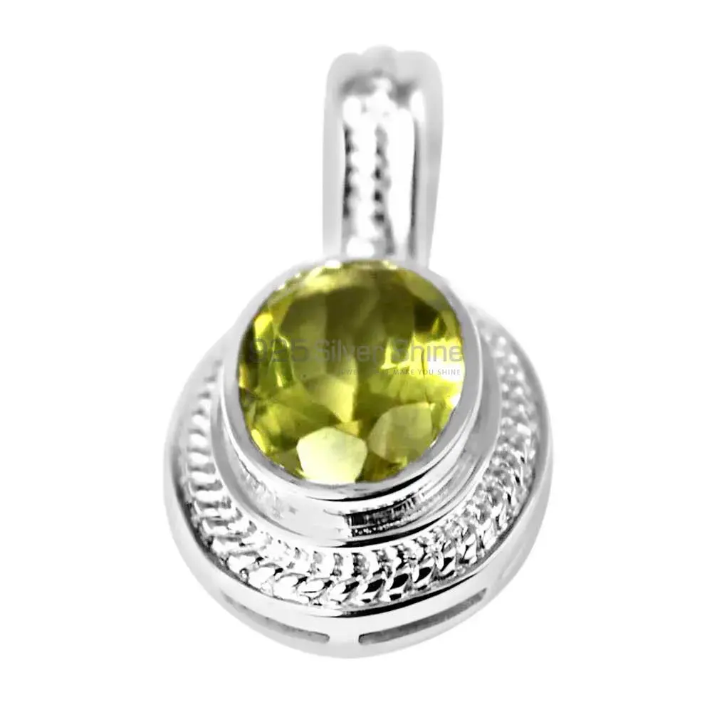 Top Quality Peridot Gemstone Pendants Exporters In 925 Solid Silver Jewelry 925SP235-1_0