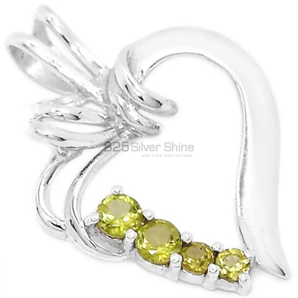 Peridot Gemstone Pendants In 925 Solid Silver Jewelry 925SP297-2