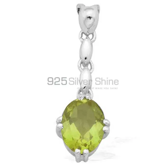Top Quality Peridot Gemstone Pendants Wholesaler In Fine Sterling Silver Jewelry 925SP1598