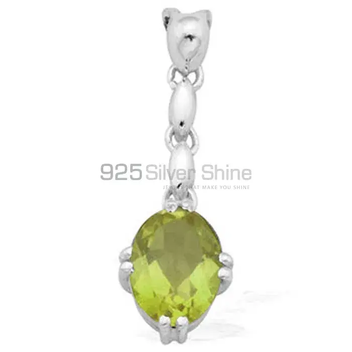 Peridot Gemstone Pendants In Fine Sterling Silver Jewelry 925SP1598