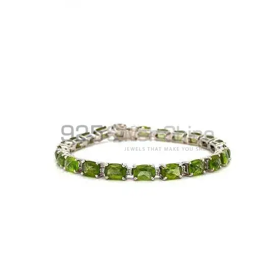 Peridot Gemstone Tennis Bracelets In 925 Fine Silver Jewelry 925SB194