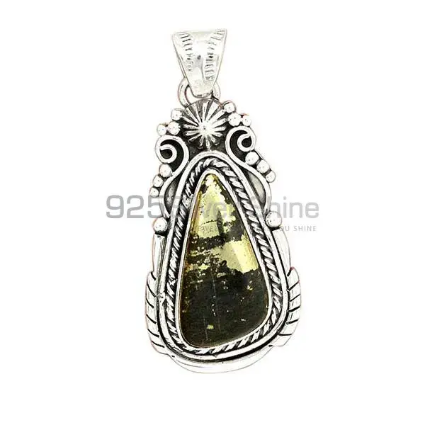 Top Quality Pyrite Magnetite Gemstone Pendants Suppliers In 925 Fine Silver Jewelry 925SP43-2_1