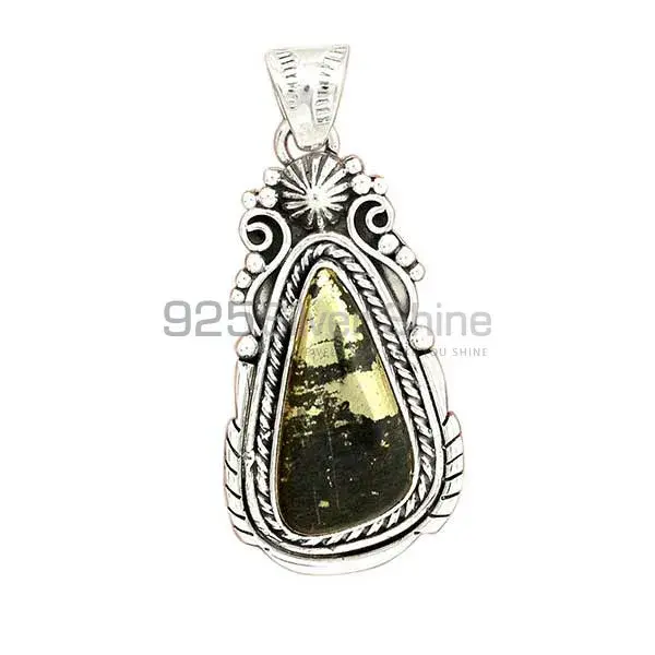 Pyrite Magnetite Gemstone Pendants In 925 Fine Silver Jewelry 925SP43-2_2