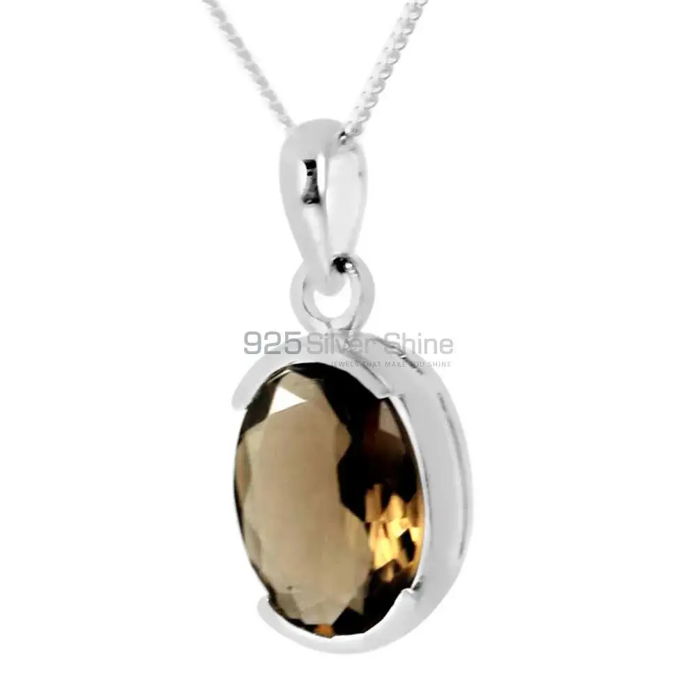 Top Quality Smokey Gemstone Handmade Pendants In 925 Sterling Silver Jewelry 925SP251-7
