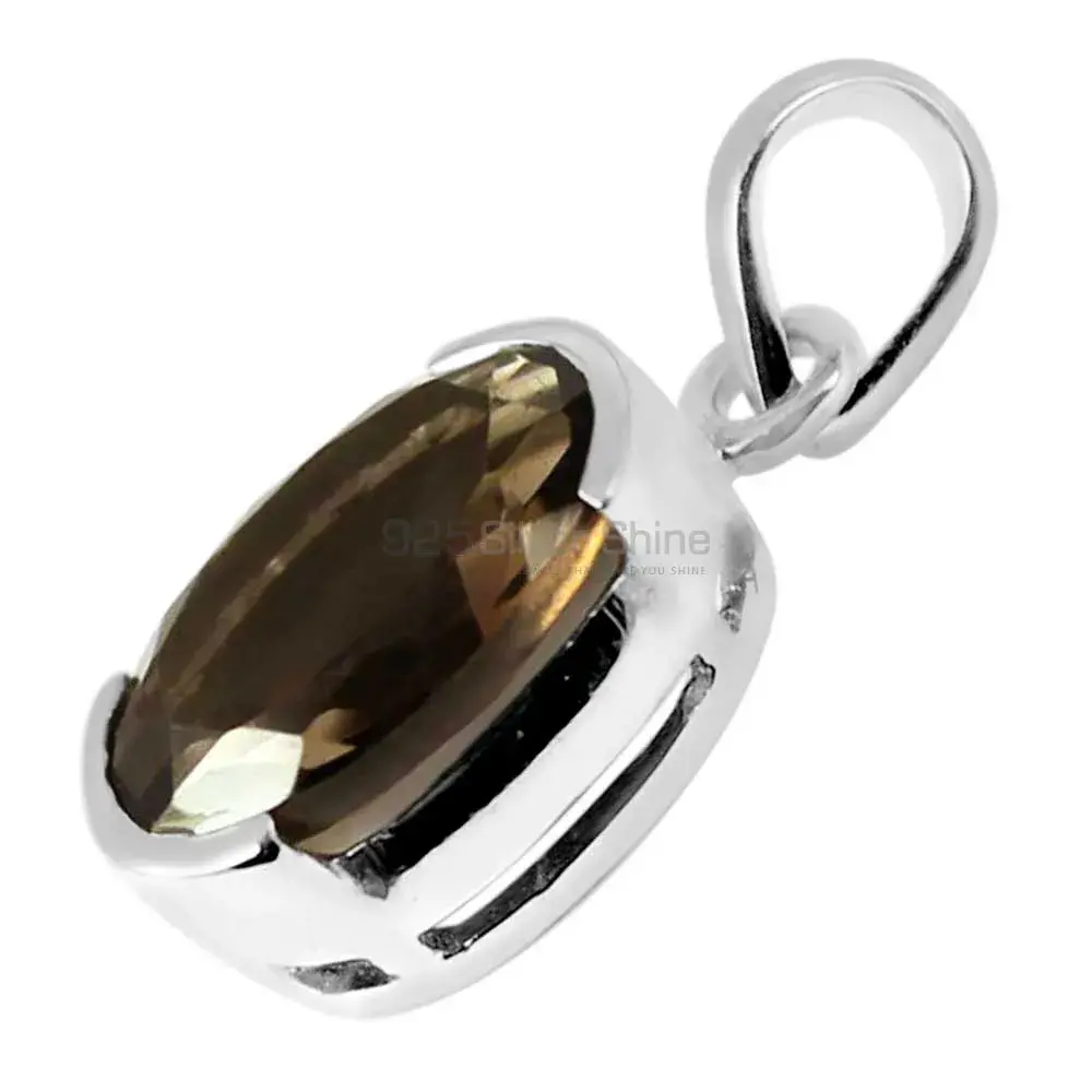 Top Quality Smokey Gemstone Handmade Pendants In 925 Sterling Silver Jewelry 925SP251-7_0