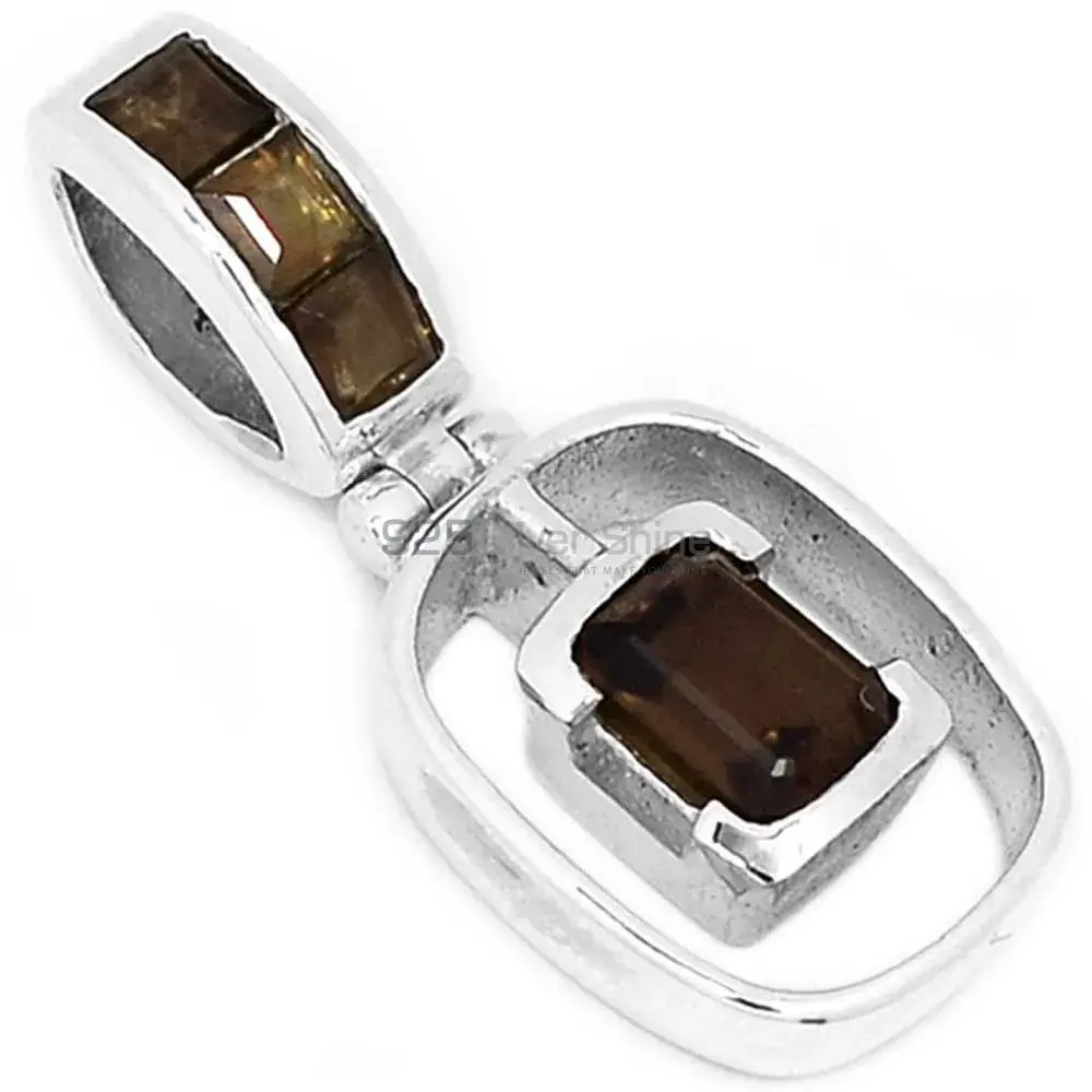 Smokey Gemstone Pendants In 925 Solid Silver Jewelry 925SSP350-3_0