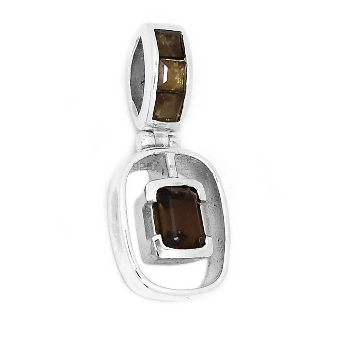 Smokey Gemstone Pendants In 925 Solid Silver Jewelry 925SSP350-3_2