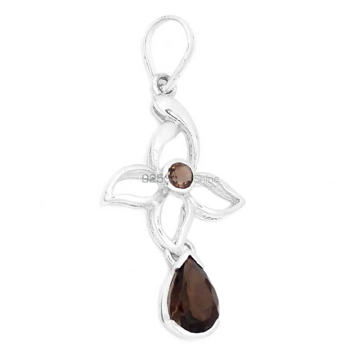 Smokey Gemstone Pendants In Fine Sterling Silver Jewelry 925SP273-7_2