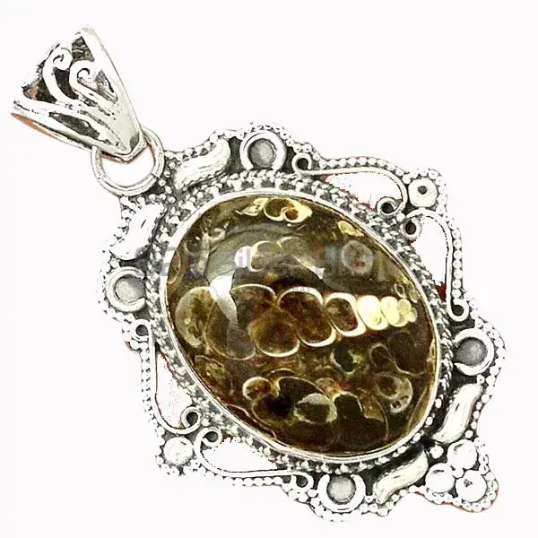 Top Quality Turtella Jasper Gemstone Pendants Exporters In 925 Solid Silver Jewelry 925SP41-3