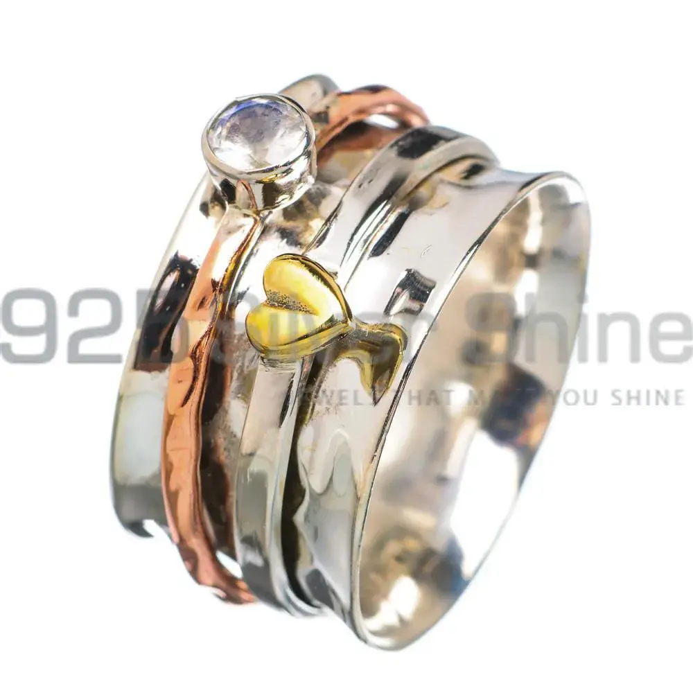 Topaz Gems Stone Spinner Rings With Sterling Silver Jewelry SMR129