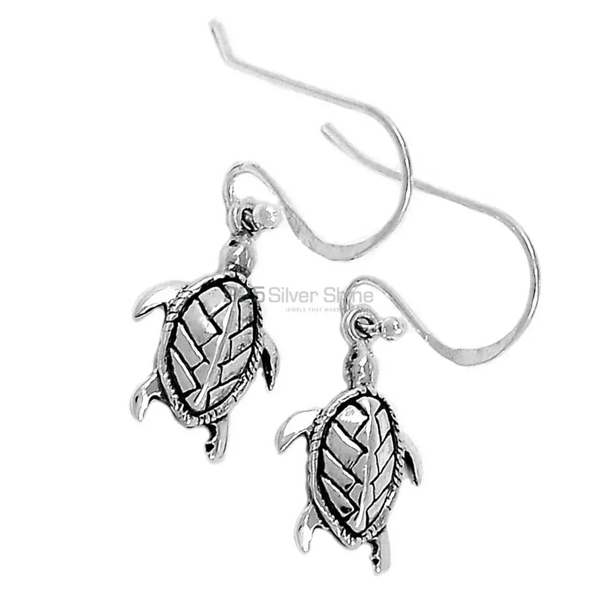 Tortoise Earrings In Fine 925 Sterling Silver 925SE2902_2