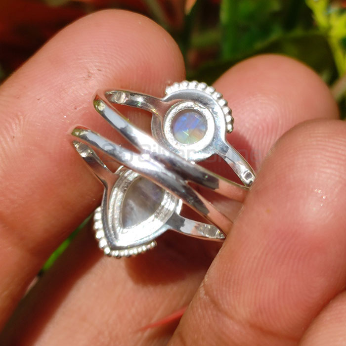 Tow Rainbow Moonstone Ring In Sterling Silver Jewelry SSR89-1_3