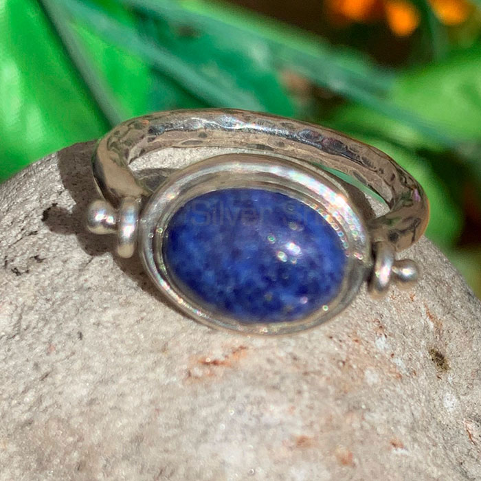 Tow Side Turquoise-Lapis Lazuli Gemstone Ring In Sterling Silver SSR170_3