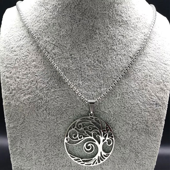 Tree Of Love Symbol Minimalist Necklace In Sterling Silver TLMN612_0