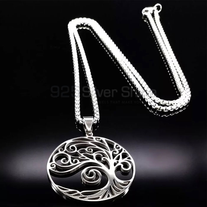 Tree Of Love Symbol Minimalist Necklace In Sterling Silver TLMN612_1