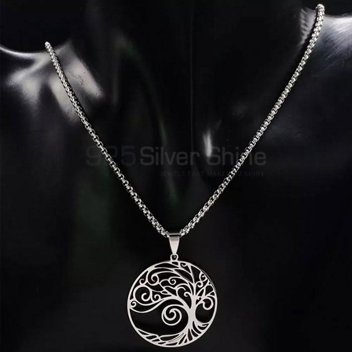 Tree Of Love Symbol Minimalist Necklace In Sterling Silver TLMN612_2