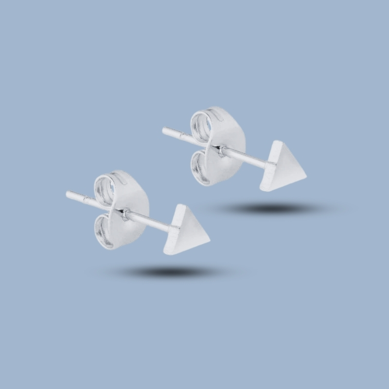 Triangle 925 Sterling Silver Minimalist Stud Earring 925She134_0