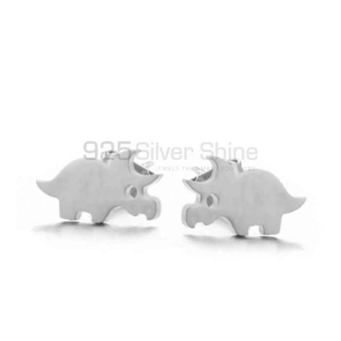 Triceratops Earring, Animal Minimalist Earring In 925 Sterling Silver AME53