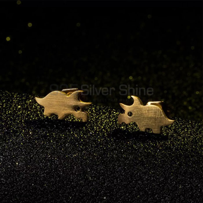 Triceratops Earring, Designer Animal Minimalist Earring In 925 Sterling Silver AME53_0