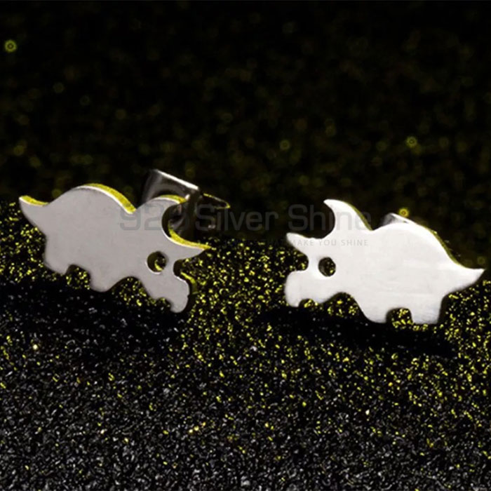 Triceratops Earring, Designer Animal Minimalist Earring In 925 Sterling Silver AME53_3